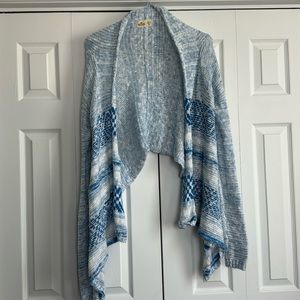 Hollister Blue and white sweater cardigan